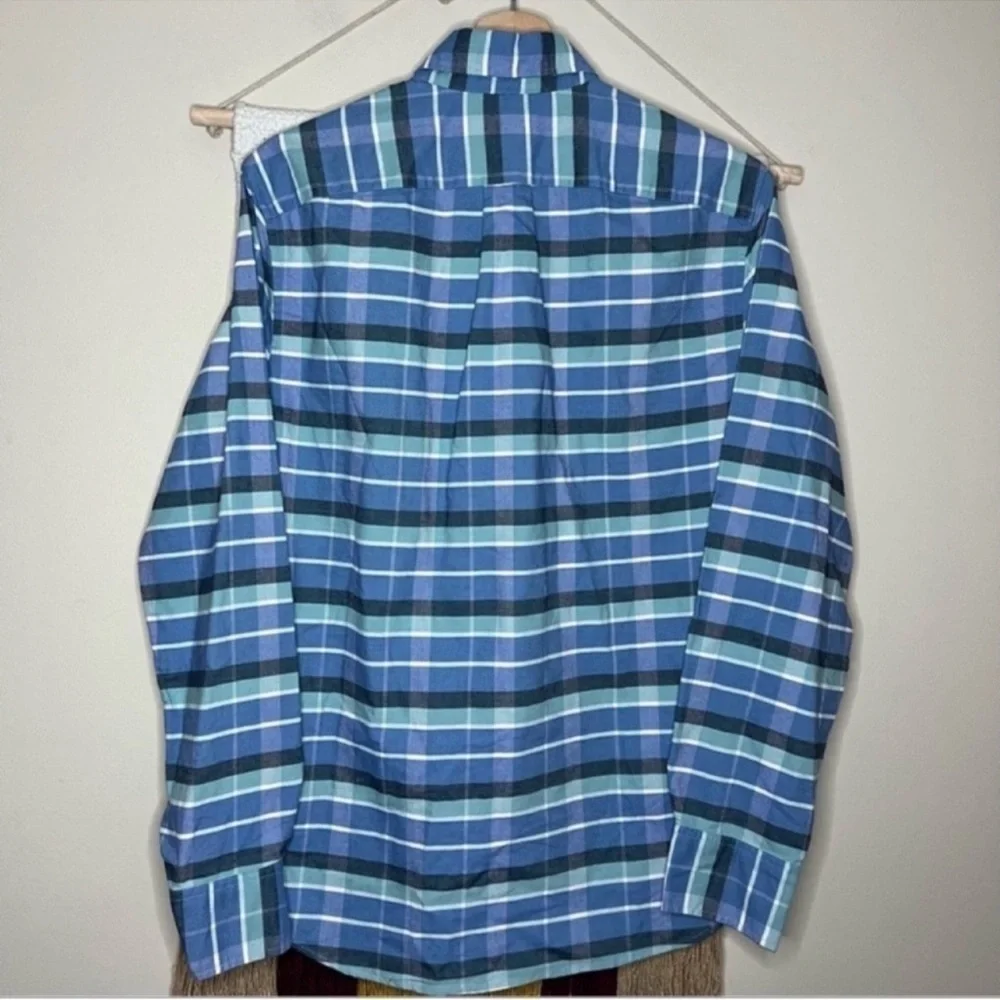 J. Crew Plaid Slim Flex Oxford Button Down Shirt Small